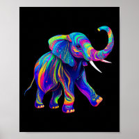 Retro Synthwave 80s 90s Elephant Trunk Up Chakra Y