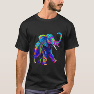 Retro Synthwave 80s 90s Elephant Trunk Up Chakra Y T-Shirt