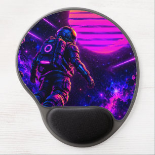 Retro Synthwave Astronaut Cyberpunk Gaming Mouse P Gel Mouse Pad