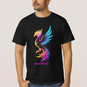 Retro Synthwave Phoenix – Neon Cyberpunk Glowing B T-Shirt