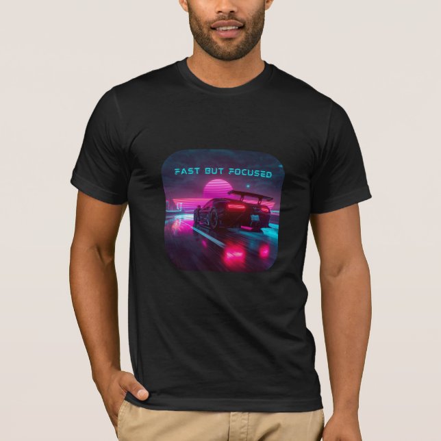 Retro Synthwave Speed Aesthetic Design T-Shirt (Front)