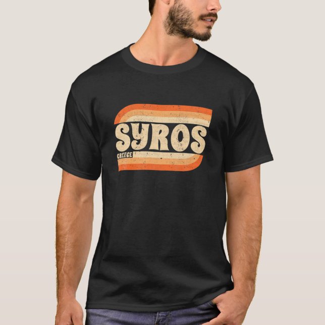 Retro Syros Greece T-Shirt (Front)