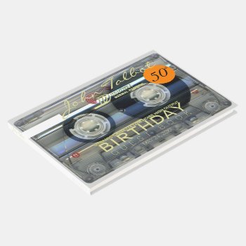 Retro T2 Audiotape 50th Birthday Personalized Gb Guest Book by ReneBui at Zazzle