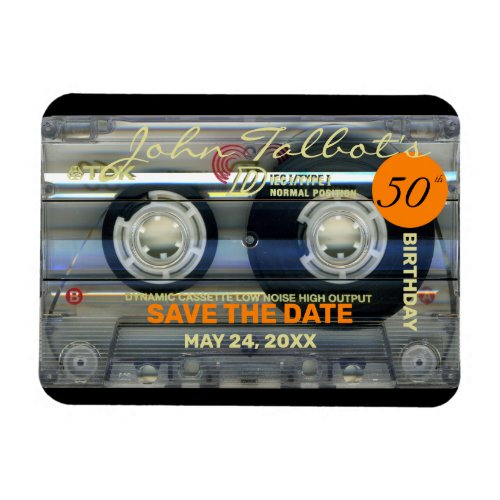 Retro T2 Audiotape 50th birthday SAVE THE DATE FPM Magnet