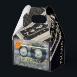 Retro T2 Audiotape 50th Birthday Thank You FB Favor Boxes<br><div class="desc">Old transparent audiotape (audio cassette - model n°2) to personalize with your name, date and more... Design on gable favor box with texts for 50th birthday Thank You. You can easily change text (font, color, size and position) by clicking the customize button. Matching birthday save the date (magnet, postcard), invitation,...</div>