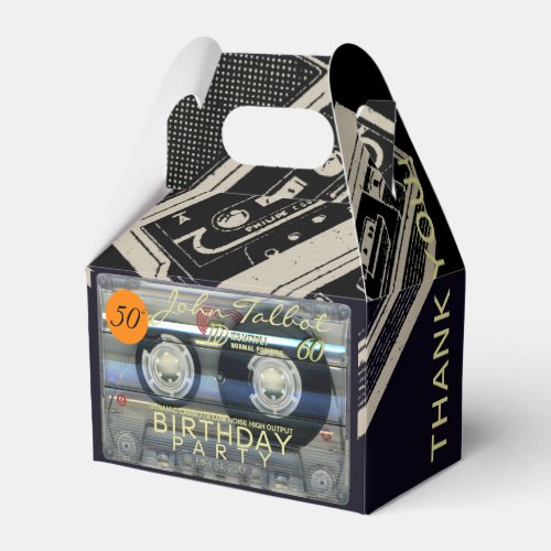Retro T2 Audiotape 50th Birthday Thank You FB Favor Boxes