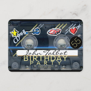 Retro T3 Audiotape 55th birthday Party Invitation
