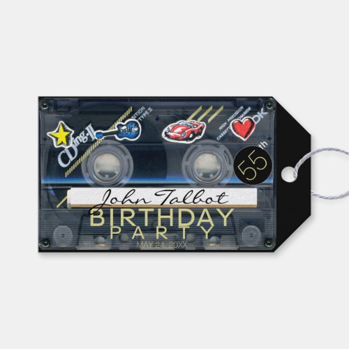 Retro T3 Audiotape 55th Birthday Thank You Gift T Gift Tags