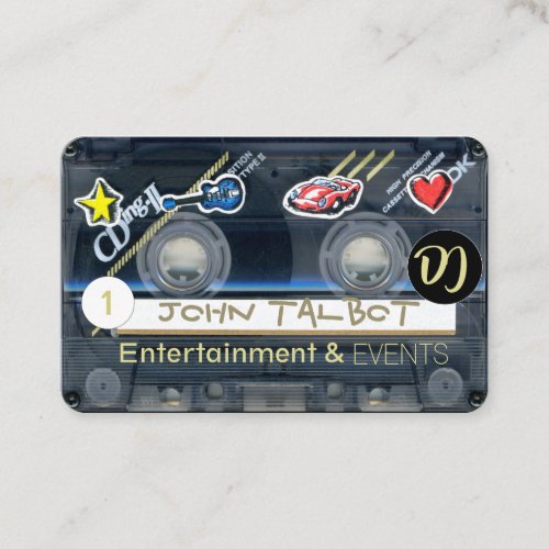 Retro T3 Audiotape Cassette with decals DJ Busines Business Card