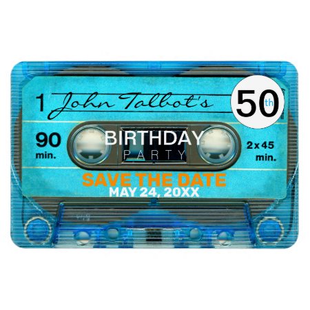 Retro T4 Audiotape 50th Birthday Save The Date Fpm Magnet