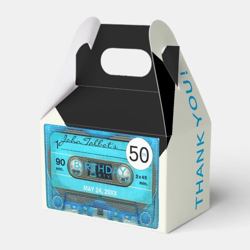 Retro T4 Audiotape 50th Birthday Thank You GFB Favor Boxes