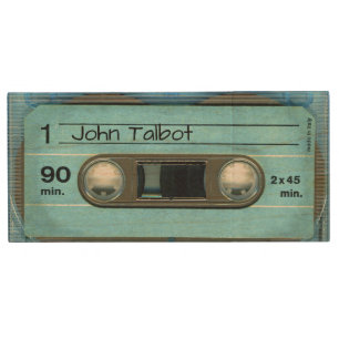 Retro T4 Blue Audiotape personalized USB Wood USB Flash Drive