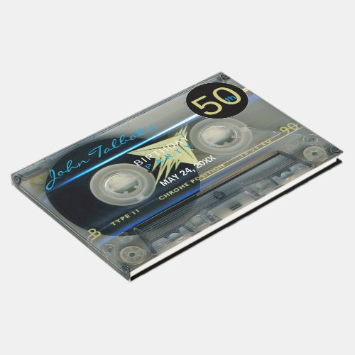Retro T5 Audiotape 50th birthday Party Guest Book