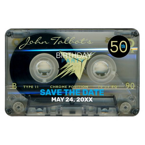 Retro T5 Audiotape 50th birthday Save the Date FPM Magnet