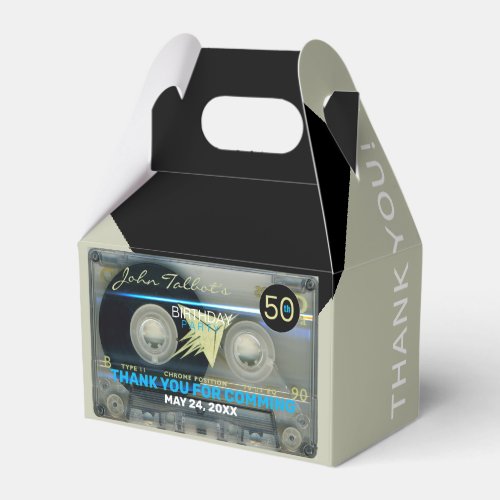 Retro T5 Audiotape 50th Birthday Thank You GFB Favor Boxes