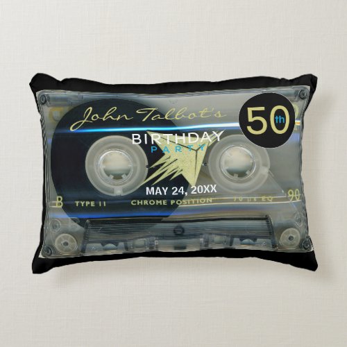 Retro T5 Audiotape Cassette 50th Birthday A Pillow