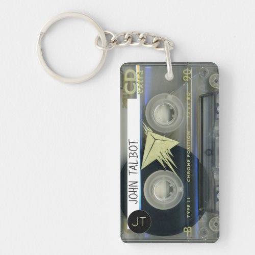 Retro T5 Audiotape Mixtape Cassette personalized K Keychain