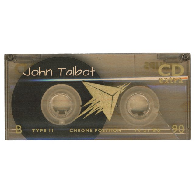 Retro T5 Audiotape Personaized USB Wood Flash Drive (Front)
