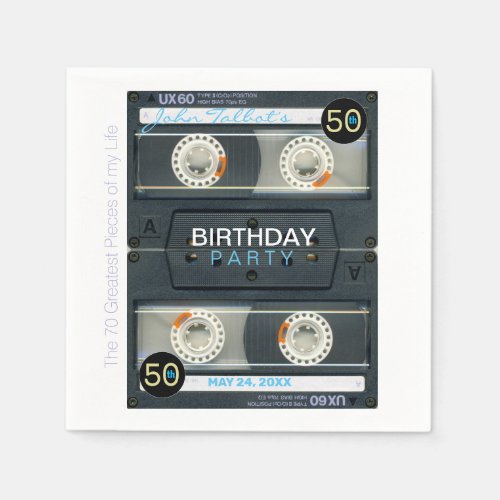 Retro T6 Audiotape 50th birthday Party Paper N Napkins