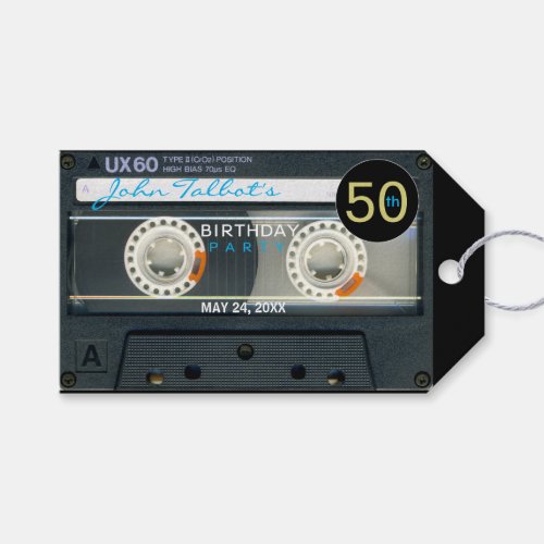 Retro T6 Audiotape 50th Birthday Thank You Gift T Gift Tags