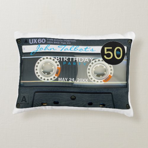 Retro T6 Audiotape Cassette 50th BirthdayA Pillow
