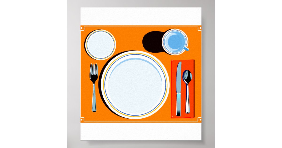 Retro Table Setting Poster | Zazzle