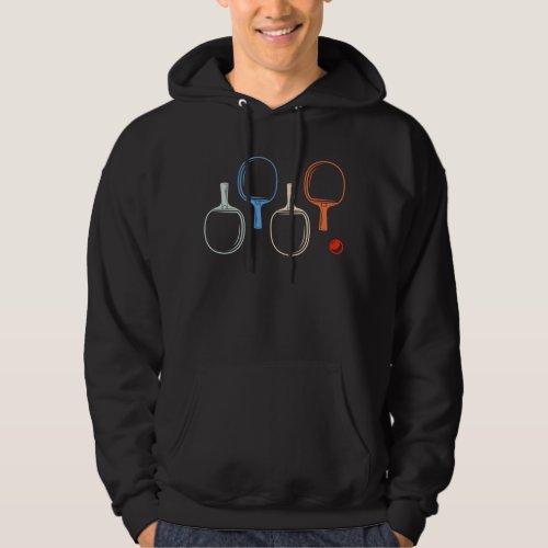 Retro Table Tennis and Ping Pong Player Hoodie