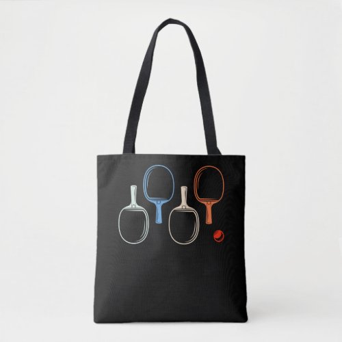 Retro Table Tennis and Ping Pong Player Tote Bag