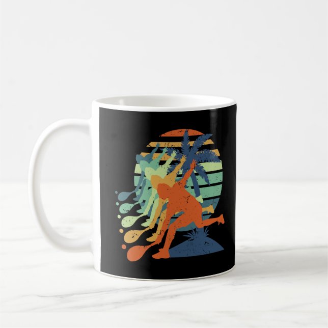 Retro Table Tennis Player Ping Pong Lover Sports Coffee Mug (Left)