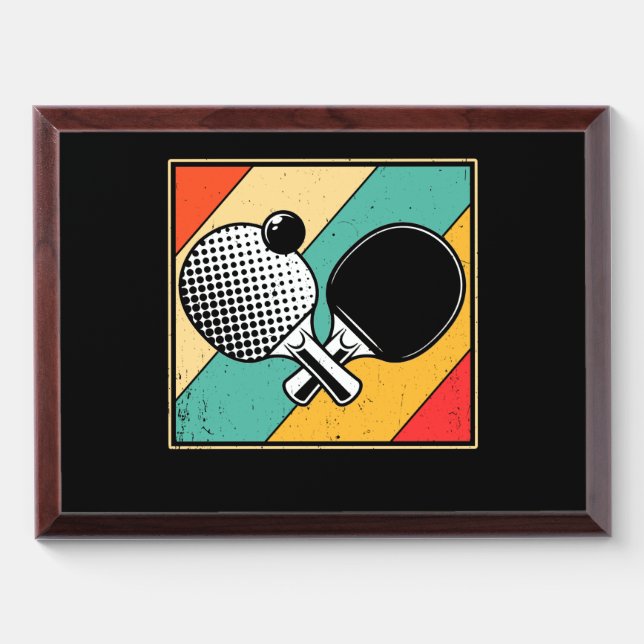 Retro Table Tennis - Vintage Ping Pong Award Plaque (Horizontal)