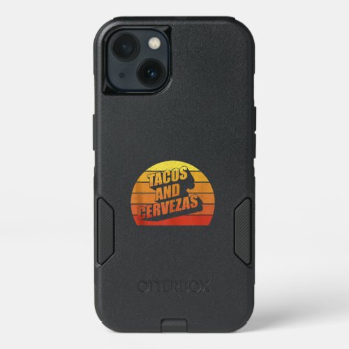 Retro Tacos And Cervezas Funny Taco Beer Party iPhone 13 Case