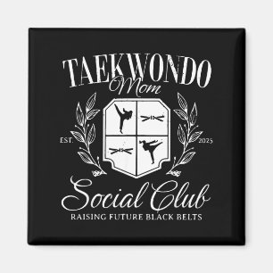 Retro Taekwondo Mom Raising Future Black Belts Magnet
