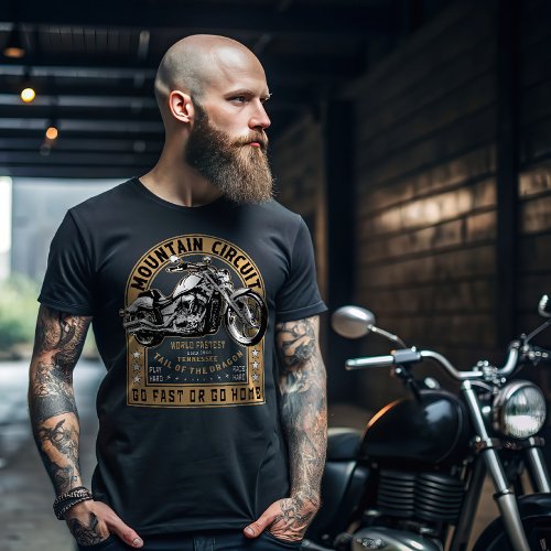 Retro Tail Of The Dragon Motorcycle T_Shirt