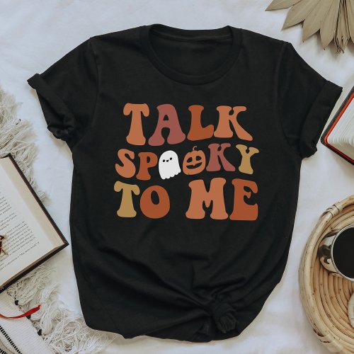 Retro Talk Spooky To Me Ghost Halloween Pumpkin T_Shirt