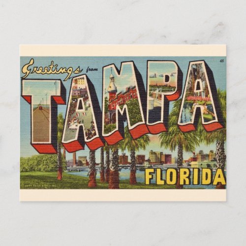Retro Tampa Florida Greeting Postcard