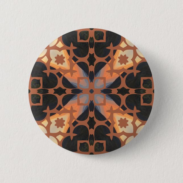 Retro Tan Pattern Button (Front)