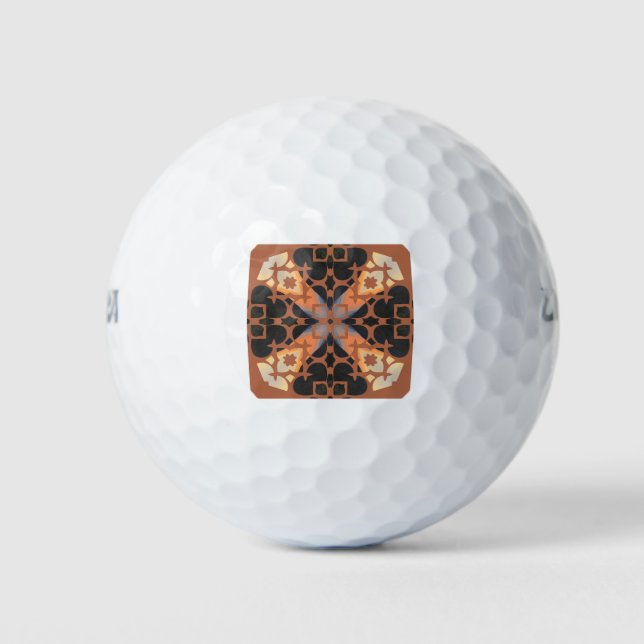 Retro Tan Pattern Golf Balls (Front)