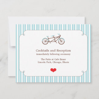 Retro Tandem Bicycle Blue & White Striped Wedding