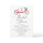 Retro tandem bike. Elegant script bridal shower