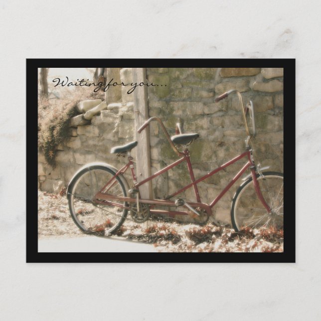 Retro tandem bike postcard (Front)