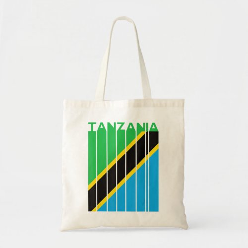 Retro Tanzanian Travel Vintage Tanzania Flag Tan Tote Bag