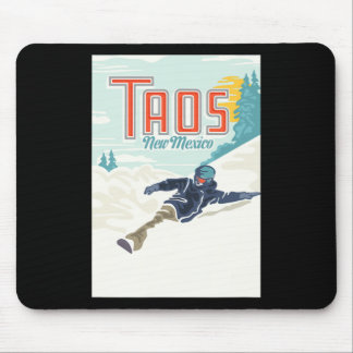 Retro Taos Ski Valley New Mexico Skiing Snowboardi Mouse Pad
