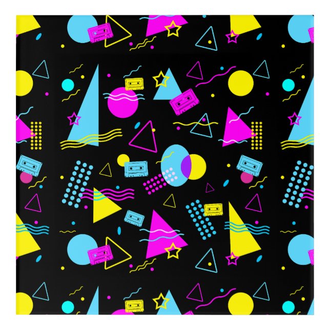 RETRO TAPE COLORFUL SHAPES  ACRYLIC PRINT (Front)