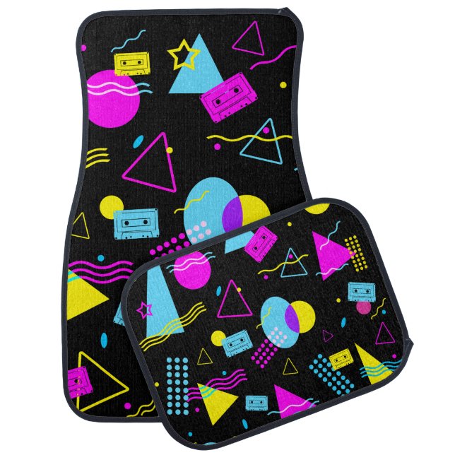 RETRO TAPE COLORFUL SHAPES CAR FLOOR MAT (Set)