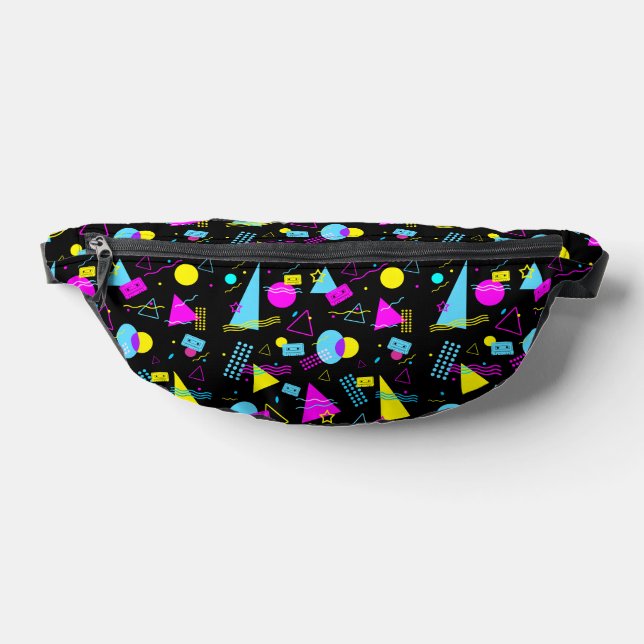 RETRO TAPE COLORFUL SHAPES  FANNY PACK (Lay Down)