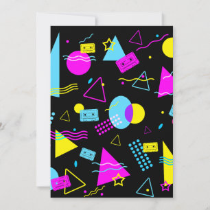 RETRO TAPE COLORFUL SHAPES  INVITATION