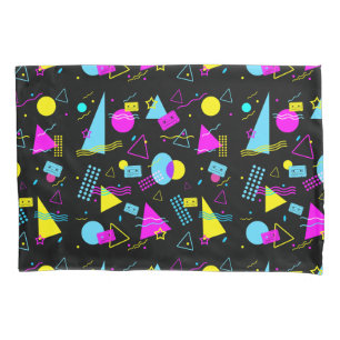 RETRO TAPE COLORFUL SHAPES  PILLOW CASE