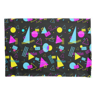 RETRO TAPE COLORFUL SHAPES PILLOW CASE