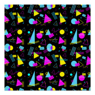 RETRO TAPE COLORFUL SHAPES  POSTER