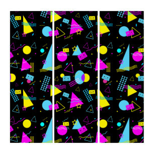 RETRO TAPE COLORFUL SHAPES  TRIPTYCH
